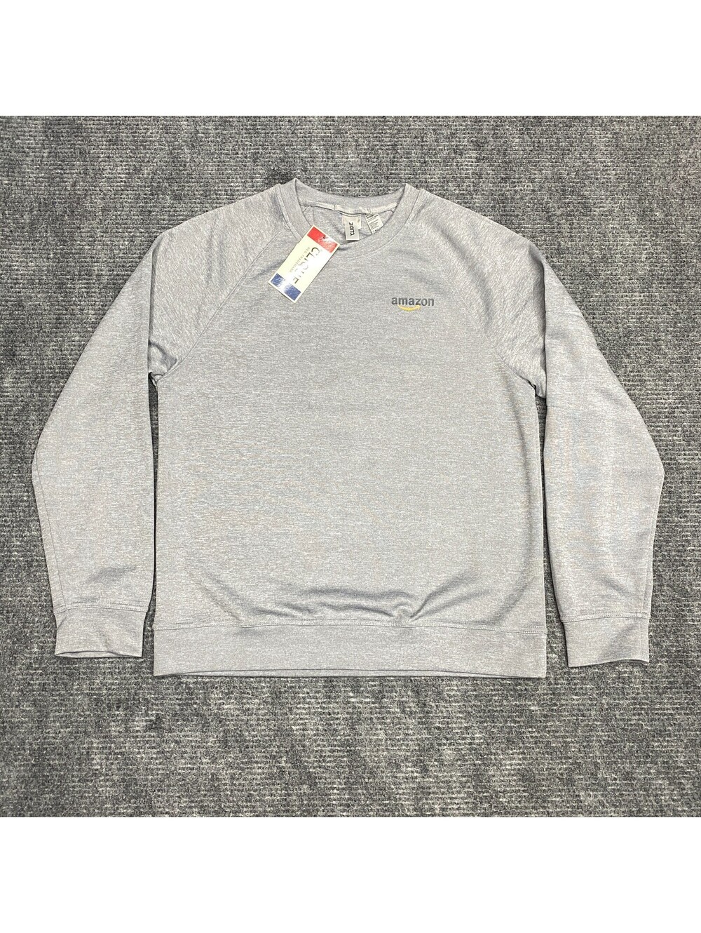 NWT Amazon Pullover Sweatshirt Mens M Gray Long Sleeve Polyester Workwear Clique